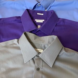 DONATED 3 Dry Cleaned Dress Shirts: Purple, Gray, Blue
